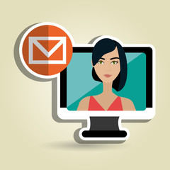 character laptop cellphone app vector illustration graphic