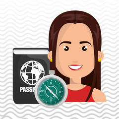 woman password id travel vector illustration eps 10