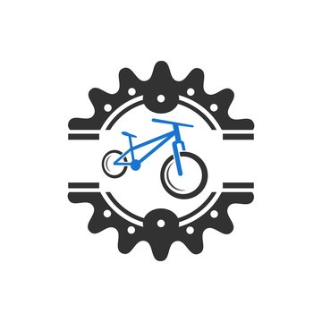 bike shop logo icon Vector
