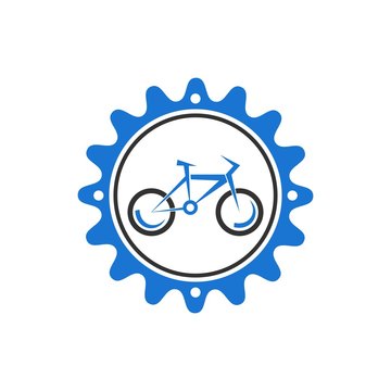 bike shop logo icon Vector
