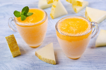 Homemade melon sorbet