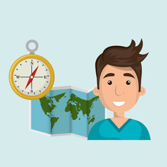 man map world global travel vector illustration eps 10