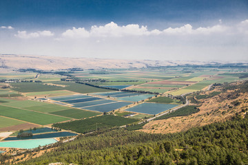 Panoramic spring landscape of Israel