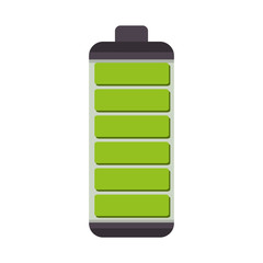 battery complete charge energy power level bar vector illustration 