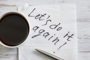 Love confession on napkin