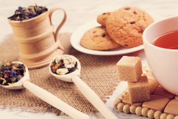 Herbal tea and cookies