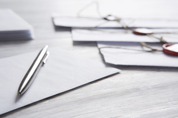 Letters with seal on table