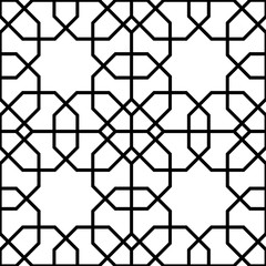 Fototapeta premium Seamless Outline Background - Islamic Shape 