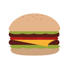 hamburguer fast food american burger deliveryfood tasty vector illustration 