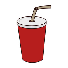 drink paper glass straw liquid recycle takeaway vector  illustration 