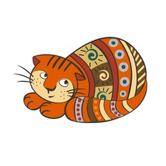 Cat. Cartoon cute vector illustration.