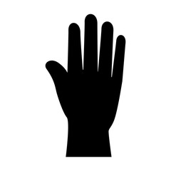 hand palm finger human stop gesture silhouette vector illustration