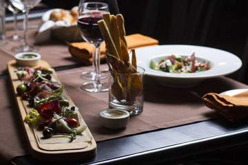 Beautiful served food on plates