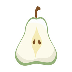 fruit pear food juice leaft health natural organic  vector  illustration