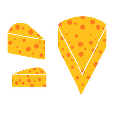 set of Simple Cheese, isolated on whtie 
