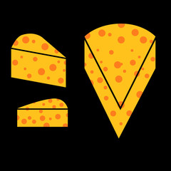 Simple Cheese at black background
