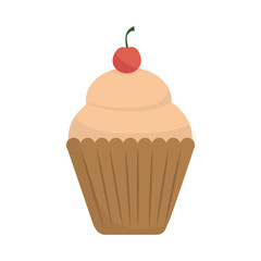 cupcake muffin strawberry dessert bakery cream cherry food sugar vector illustration