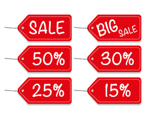 Big Sale Vector red price tags, labels, stickers, eps, jpg.