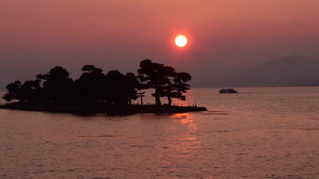 夕陽の宍道湖