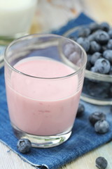 Blueberry yogurt and fresh berries