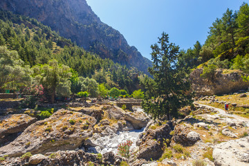 displaced village Samaria in Samaria Gorge in central Crete, Greece