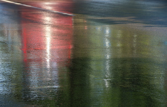 Slippery Road After Rain.