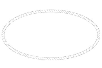 Oval Frame from rope, isolated on white
