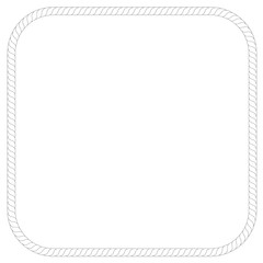 Square Frame from rope, isolated on white

