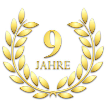 Lorbeerkranz. Gold. 9 jahre