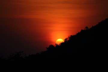Sunset and mountain at Thailand