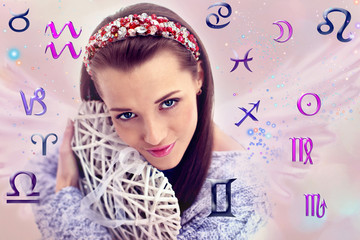 Astrology, twelve zodiac signs, the woman in esoterics