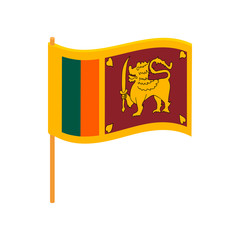 Flag of Sri Lanka icon in cartoon style isolated on white background. State symbol