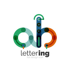 Linear business logo letter