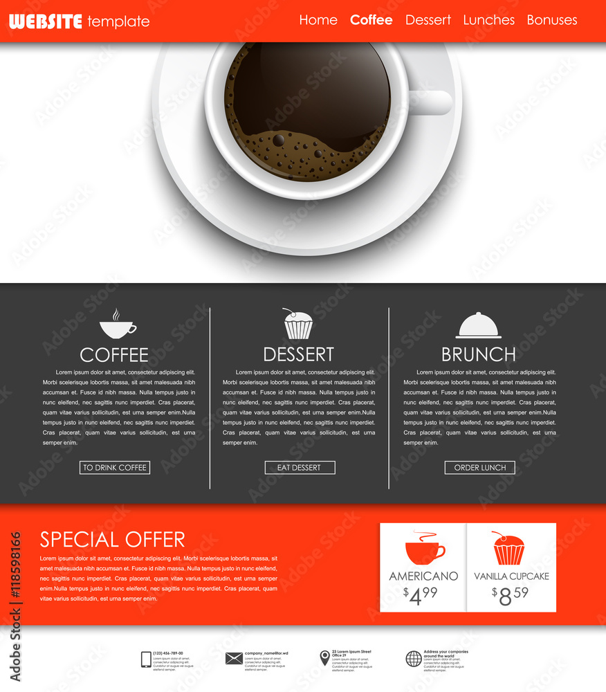 Poster template coffee web site