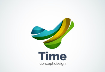 Fototapeta premium Clock logo template, time management business concept