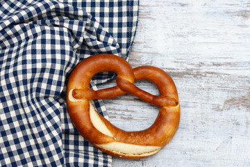 pretzel lying on wood