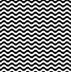 Waves seamless pattern in black and white