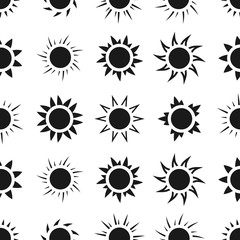 Suns in the sky seamless pattern