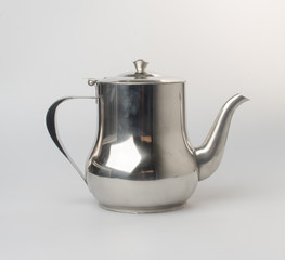 tea pots or stainless steel tea pots on the background.