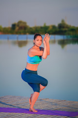 girl doing yoga exercise