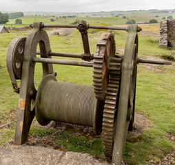 Old Mine macheinery at Magpie Mine, disussed lead mine, Sheldon, Ashford in the water, Derbyshire, Uk