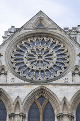 Rose Window Facade of York Minster Cathedral Church