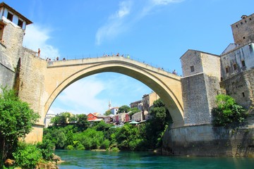 Fototapeta na wymiar Old bridge in Mostar, Bosnia and Herzegovina