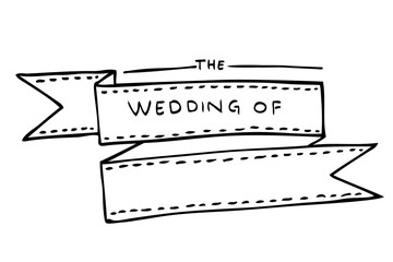 Obraz premium hand draw sketch of classic Wedding ceremony Ribbon
