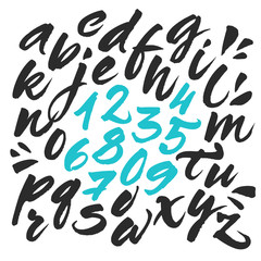 Handwritten brush alphabet