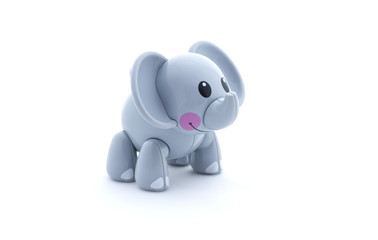 Toy elephant on a white background