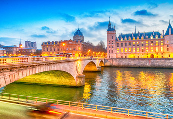 Beautiful view of Paris buildings and river