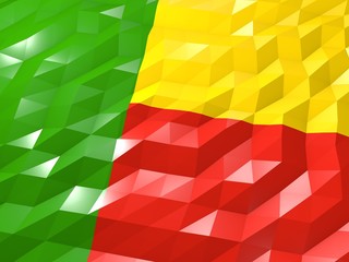 Flag of Benin 3D Wallpaper Illustration