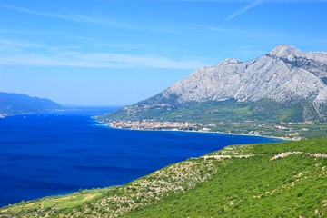 Orebić, touristic destination on Peljesac peninsula, Adriatic sea in Croatia 