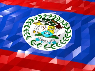 Flag of Belize 3D Wallpaper Illustration